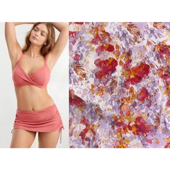 BIRDSONG Charmed Floral Bikini Set Top and Skirt Bottom - Picture 1 of 12